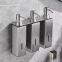 5-star Hotel High quality 304 stainless steel shampoo shower dispenser Hotel shampoo set wall mounted Luxury Soap dispenser