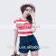 2014 Navy style stripe t shirt for young girl direct from China factory