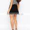 latest a line mini skater casual lady skirt/dress with ornament belt