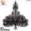 48 Light Large Black Chandelier with Black Crystal & Lamp Shade