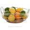 2015 Best Selling Round Chrome Wire Fruit Bowl with Rubber Wood Base/Fruit Basket/metal wire fruit basket