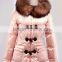 2015 new womens winter jacket with fur hood,pink fashion jacket