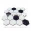 handmake hexagon shaped ceramic glazed glossy kitchen tile sheet mosaic