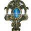 Blue stone fashion brass 28mm metal curtain rod finials