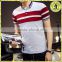Wholesale men's 100% cotton t-shirt short-sleeved T-shirt lapel polo shirt men's striped T-shirt