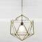 polygon cage shape rattan pendant lamp