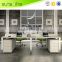 Chinese furniture office cubicle for 4 person desk glass partition with mobile pedestal