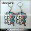 Promotional gifts clear plastic all kinds of couple lovely shaped keychain
