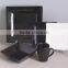 stoneware square dinnerware set 16pcs ceramic dinnerware and black square dinner set