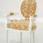 Exotic leather/fabric ghost chair for dining/coffee shop