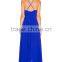 high quality shinny wrap sexy deep v women dresses Mexi Sexy Dress In Blue