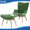 indoor french canvas chaise lounge chair with footrest