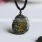 Beautiful Word Engraved Stones Necklace Regional Feature and Religious Style Engraved Handmade Stone Pendant Necklace