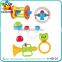 100% Safety plastic baby bottle set rattle toys hand ring bell for promotion