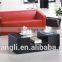 Light brown stainless steel legs office leather sofa