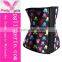 Butterfly pattern latex rubber waist training made printed latex corset