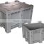 Industrial fork entry plastic pallet box pallet cage with wheels and lid