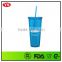 bpa free 24oz double wall personalized plastic tumbler with straw