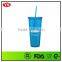 bpa free 24oz double wall personalized plastic tumbler with straw