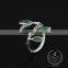 925 Sterling solid silver leaf branch aventurine adjustable ring fashion women jewelry 6260548