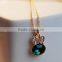 18K White Gold Plated Crystals Oval Shaped Teardrop Emerald Necklace
