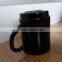 250 ml natural black glass tea cups with handle