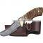 High Quality Fixed-blade Bone handle Damascus hunting knife