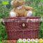 China Custom Handmade Removable Pink New Wicker Rattan Bicycle Basket With Lid