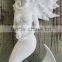 Indoor decor stone carvings White Marble Mermaid Flowing Hair Statue for Hot Sale