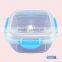 2pcs Clear With Lock Microwave Heating Plastic Food Container Set With Air Holes