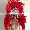 Ornate womens carnival feather headdress