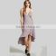 2017 women's surplice neckline high-low hem Wrap Dress HSH6005