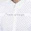 Custom Mini Polka Dot Design Printing Curved Hem Long Sleeve Point Collar Mens 100% Cotton Regular Fit Casual White Shirts