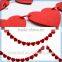 10pcs Wedding Party Red Heart Banners Flags , 2.5m Wedding Room Decoration Flags Banners