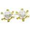 Gold Jewelry Costume Accessories with ABS Plastic Pearl flower floral gold color plated plating lead cadmium free 1108712