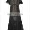 nice design women black short sleeve chiffon evening gown