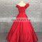 Sexy Off Shoulder Design Ball Gown Red Satin Quinceanera Dresses 2017