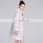 Lantianfur Womens Winter Luxury Outerwear Long Sleeve Mink Fur Coat light grey