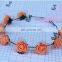 Women Rose Hair Bands Hair Accessories New Wreath Headbands Festival Scrunchy Elastic Flower Hair Garland