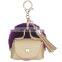 pom pom tassel mini pu bag keychain