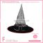 Party decoration embroidery spider web on the hats black conical witch hat