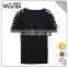 Factory Supply Black Color Lace Double Sleeve Wholesale Women's T-Shirts
