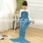 Hot selling cute thick knitted kid's mermaid tail blanket