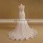 Graceful Beaded Lace Mermaid V Back Wedding Dress Chapel Train