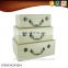 Decorative pure color Kraft Paper Cardboard antique metal handles Suitcase storage box