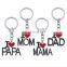 Wholesale Cheap Stock Type Enamel Style Creative Mother's Day Father's Day Gift Metal I Love Papa Keychain I Love MAMA Keychain