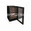 Hot Sale 120 Bottles Humidity Control Golden Stainless Steel Glass Door Display Wine Fridge Cooler Cellar With Purple Led