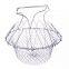 1pcs Foldable Steam Rinse Strain Fry French Chef Basket Magic Basket Mesh Basket Strainer Net Kitchen Cooking Tool Drop Shipping