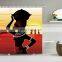 Shower Curtain Black Art African American Girl Black Afro Women Shower Curtains Set with Hooks
