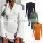 Custom Knitted Women Zipped Long-sleeved Hip Sweater Bodycon Causal Dress